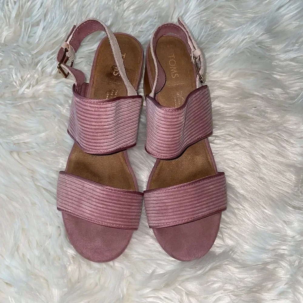 Toms Poppy Mauve Corduroy Sandals